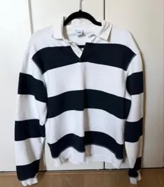 コントラストカラー ポロ スウェットシャツ ZARA Mサイズ