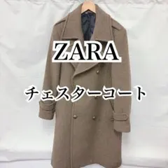 ZARA ウール ダブルブレスト コート グレー - メルカリ