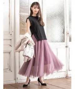 fifth チュールロングスカート