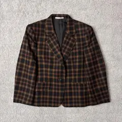 アクアスキュータム　テーラードジャケット　毛100% チェック　日本製