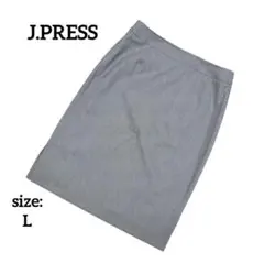 【美品】 ジェイプレス ひざ丈スカート タイト 無地 シンプル 春夏 薄手 Lのサムネイル