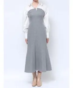 LAGUNAMOON シャツドッキングワンピース S グレー