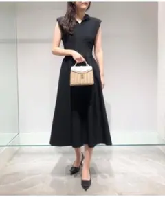 セルフォード トレンチ風半袖ニットワンピース 未使用タグ付き