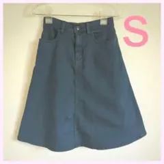 訳あり GU デニムスカート 裾フレアー Sサイズ ジーユー