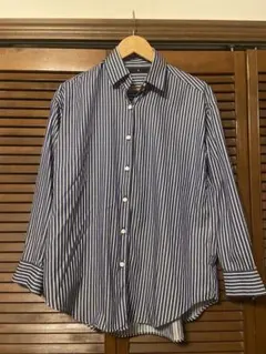 Johnbull ジョンブル　ストライプ柄 長袖シャツ ネイビー系のサムネイル