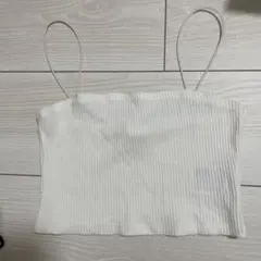 H&M ホワイトリブ編みキャミソール
