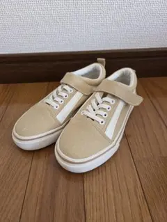 【19cm】 スニーカー ベージュ マジックテープ 子供靴 通学 運動靴