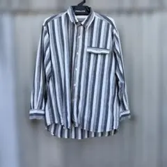 mode pour hommes ストライプ柄 長袖シャツ