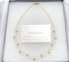 ペルラジオーネ　アコヤパール　ネックレス　真珠 ペルラジオーネ 天然あこや真珠 ベビーパール ステーションネックレス