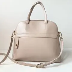 【極美品】FURLA 2way ハンドバッグ パイパー M ベージュ