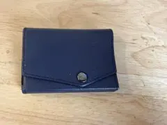 ミニマリストネイビー 二つ折り財布 合成皮革