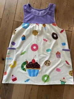 はらぺこあおむし　エプロン カップケーキ・ドーナツ柄