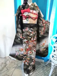 振袖フルセット、正絹振袖成人式、重ね衿、帯揚げ帯締め、京西陣袋帯、襦袢