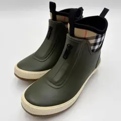 極美品 バーバリー レインブーツ ノバチェック ネオプレン ラバー カーキのサムネイル