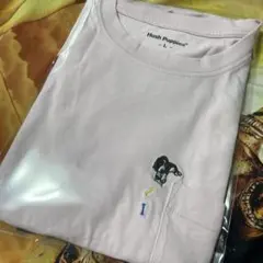 Hush Puppies ロゴ入りTシャツ Lサイズピンク半袖のサムネイル