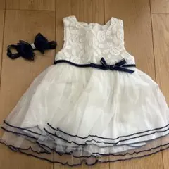 ベビードレス ヘアバンド付き