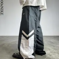 00s OLD NIKE ナイキ ワイドナイロンパンツ ブラック バギー L - メルカリ