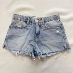 ZARA girlsダメージデニムショートパンツ116
