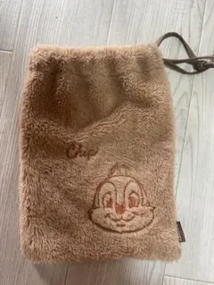チップ刺繍付きフリースポーチ