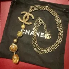 CHANEL レア CCマーク ロングネックレス ゴールド ラインストーンのサムネイル