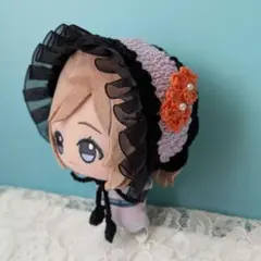 〈パープル×ブラック×オレンジ〉ぬい服　ヘッドドレス　にじぬい　ちびぐるみ