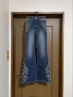 EVRIS ウエスタンデザインフレアデニムパンツ インディゴ