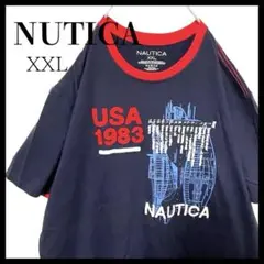 希少ノーティカ NAUTICA　80s メンズXXL Tシャツ　ネイビー
