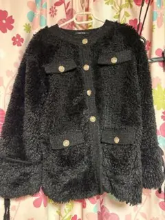 one way ノーカラージャケット ブラック　coatのサムネイル