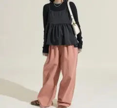 即日配送！FREAK'S STORE サテン キャミチュニックBLK