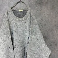 90s vintage 柄ニット　セーター　メンズ　古着　個性派　奇抜　M1