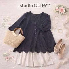 美品 studio CLIP チュニック ブラック フリーサイズ