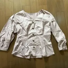 GU レディース 七分袖ブラウス ピンク