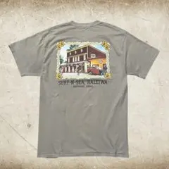 Hanes SURF N SEA HALEIWA ハワイTシャツ M グレージュ