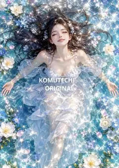水に浮かぶ女性　デジタルアート　2Lサイズ