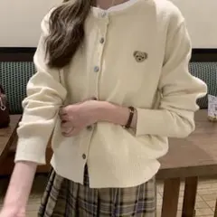 くま クマ ベアー カーディガン テディベア ニット　アイボリー