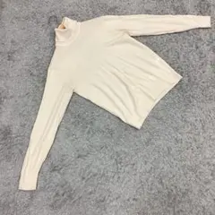 UNIQLO ユニクロ ★リブニット タートルネックセーター★アイボリー (S)