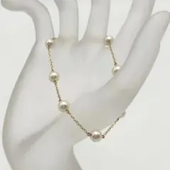 MIKIMOTO　ミキモト　パール付きブレスレット　K14　アコヤ真珠　ゴールドのサムネイル