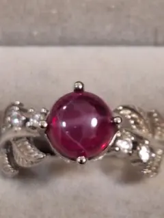 @ スタールビー 指輪 宝石 ストーン シルバー リング ring ピンク スタールビー リング フリーサイズ 7月誕生石 指輪 大粒｜天然石