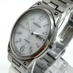 稼働　シチズン ウィッカ エコドライブ ソーラー デイデイト オーバル　腕時計