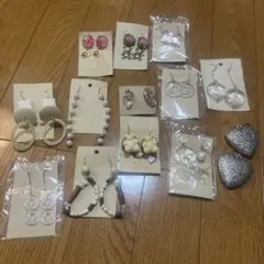ハンドメイドピアス　まとめ売り　ハート　レジン　パール　クマ
