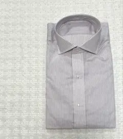 【新品未使用】鎌倉シャツ 薄紫ストライプ 長袖シャツ メンズ Lサイズ B品