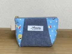 ミニポーチ　ハンドメイド　ブルー
