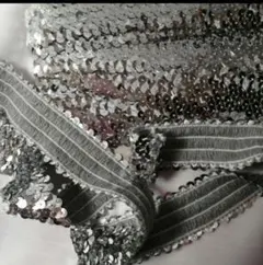 シルバー スパンコールリボン