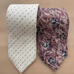 Polo 水玉模様とミッキープリントネクタイ2本セット
