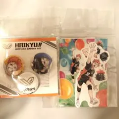 ハイキュー！！（日向翔陽、影山飛雄）缶バッジ、ステッカーセット