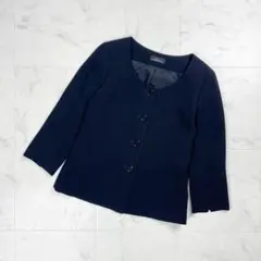 美品 レキップ ヨシエイナバ ノーカラージャケット 黒 サイズ40*FD413