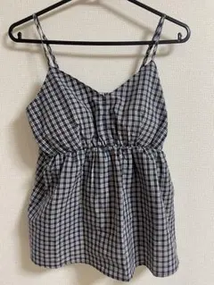無印良品　コットンドビー織りチェックブラキャミソールのサムネイル