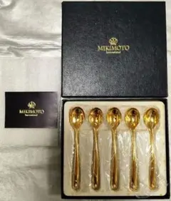 新品　ミキモト　K24金仕上　真珠付き　スプーン５本・フォーク５本　箱入 楽天市場】ミキモト 真珠の小粒付 楽器ティースプーン 5本セット spoon