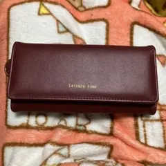 Leisure time バーガンディ 三つ折り財布