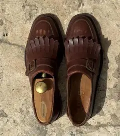 GUCCI　ブラウンレザー フリンジローファー シューツリー付き